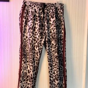 Leopard printed red stripe Fashion Nova joggers